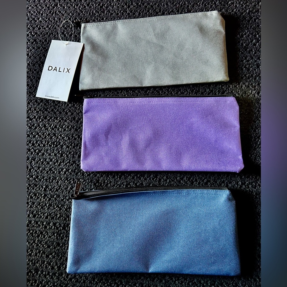 Set of 3 Dalix Zippered Nylon Pouches